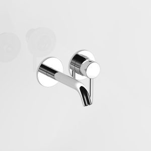 Inbouw wastafel mengkraan rond model chrome