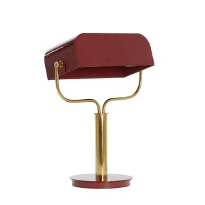 Rode tafellamp Light & Living Ayer met metalen bankierskap