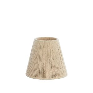Crèmekleurige ribstof lampenkap Light & Living Medana