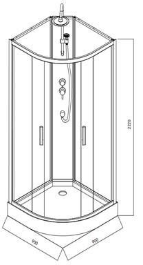 Complete douchecabine Khone VI (6) – 90×90 cm - Afbeelding 5