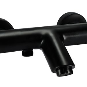 Thermostatische badmengkraan mat zwart