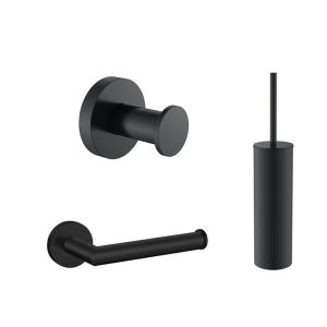 Toilet accessoire set Mat Zwart
