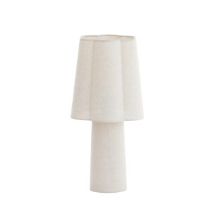 Ribbel-structur tafellamp in crème kleur Light & Living Musaby