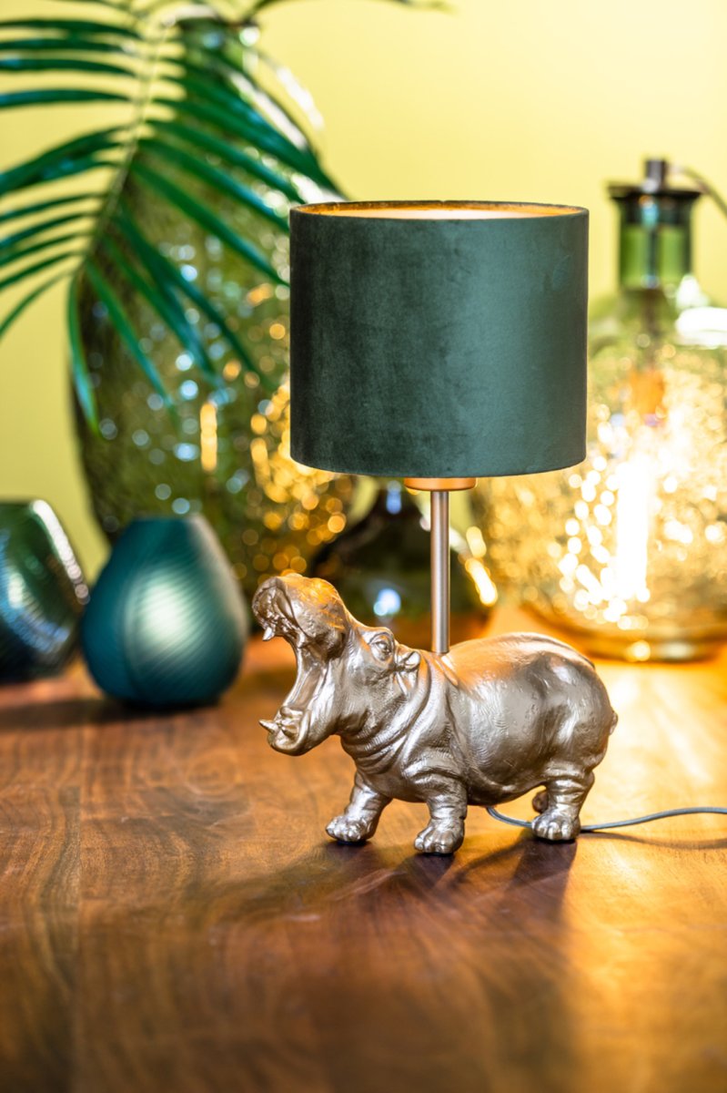 Groene cilinder lampenkap voor sfeer Light & Living Velours - Afbeelding 5