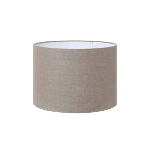 Cilindervormige taupe stoffen lampenkap Light & Living Dark Linen