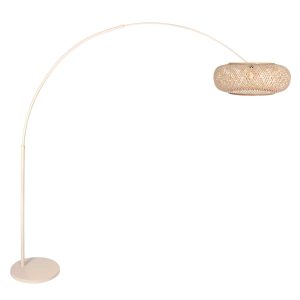 Beige booglamp met bamboe kap Steinhauer Sparkled Light