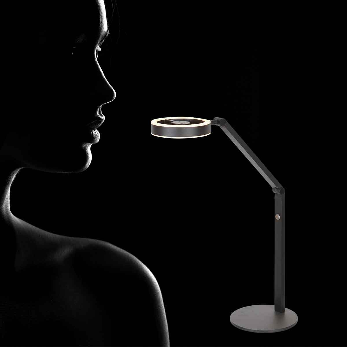 Metalen zwarte tafellamp modern Steinhauer Ringlux - Afbeelding 4