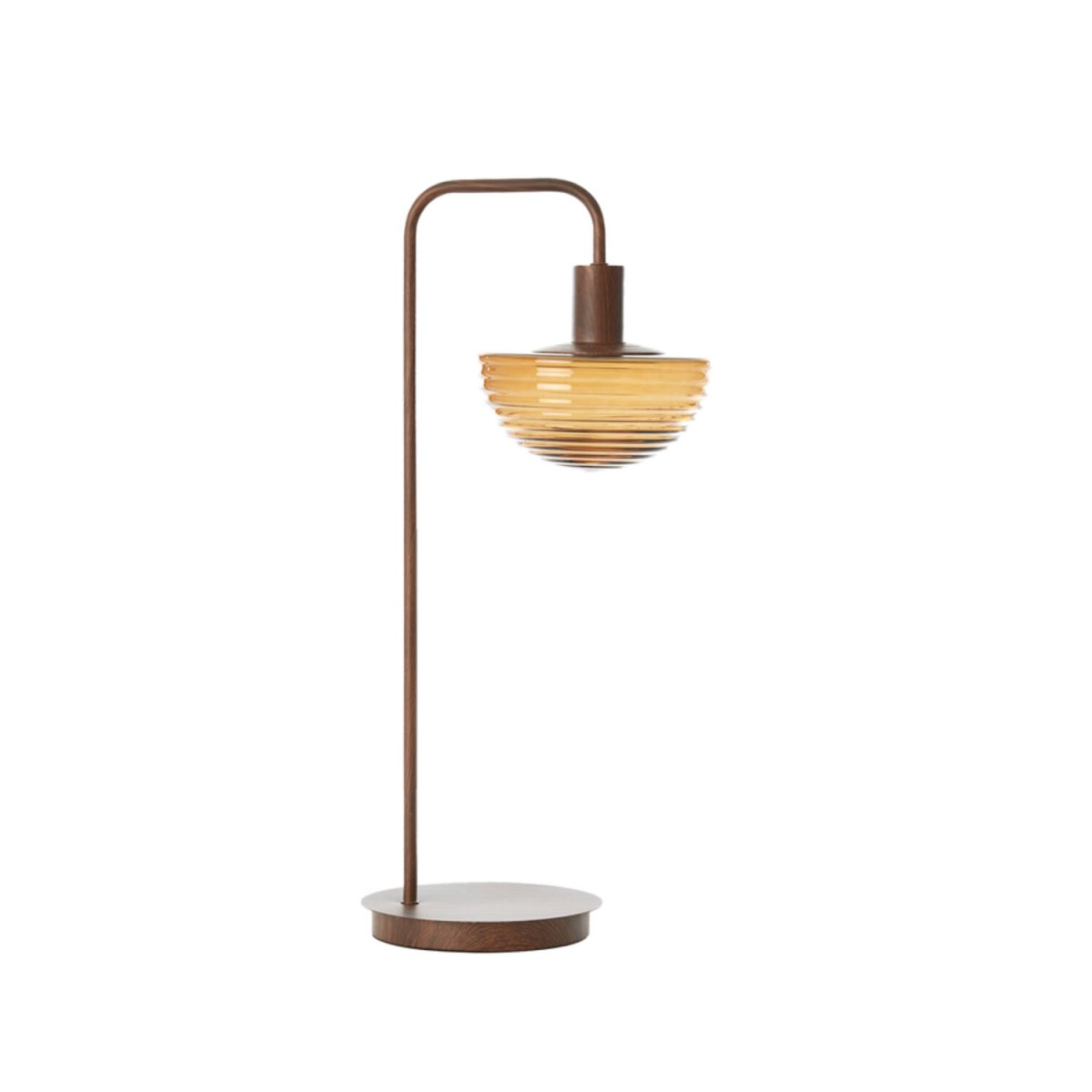 Vintage tafellamp met ambeurkleurig glas Light & Living Baylie