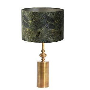 Gouden klassieke tafellamp met lichtroze kap Light & Living Helabima