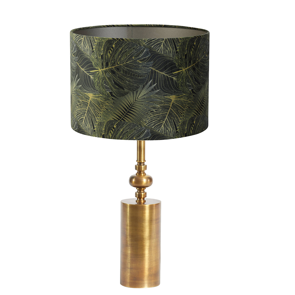 Gouden klassieke tafellamp met lichtroze kap Light & Living Helabima - Afbeelding 2