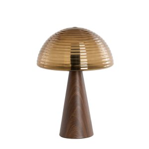 Vintage bruine glazen tafellamp Light & Living Mueda