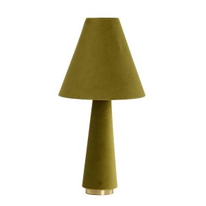 Olijfgroene stoffen schemerlamp Light & Living Devia