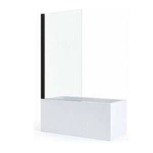 Vaste badwand 75 x 150 cm – Matzwart (10mm veiligheidsglas)