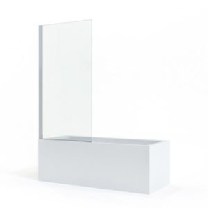 Vaste badwand 75 x 150 cm – Chroom (10mm veiligheidsglas)