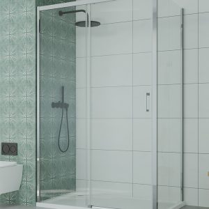 Douchecabine Chroom met schuifdeur