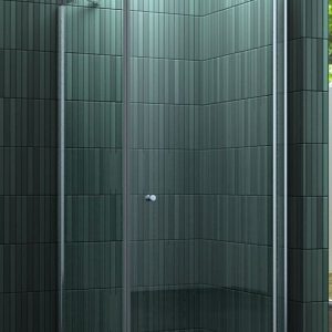 Douchecabine met draaideur en vaste zijwand 8 mm glas