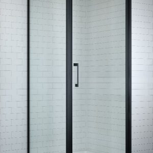 Douchecabine mat zwart met draaideur (maatwerk)