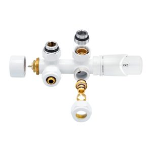Thermostatische Radiatorkraan Wit Haaks