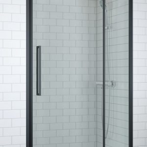 Douchedeur met smalle profielen matzwart (3 afmetingen)