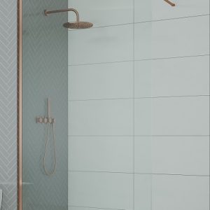 10 mm. Inloopdouche helder glas (Bronzen profielen)