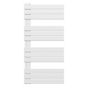 Handdoekradiator Links Wit 60 cm breed (3 afmetingen)