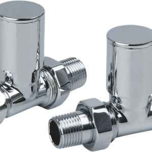 Design radiatorkraan chrome recht set van 2 stuks