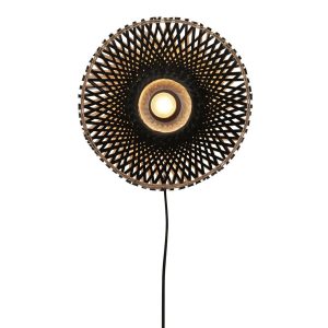Zwarte bamboe bohemian wandlamp XS GOOD&MOJO Kalimantan