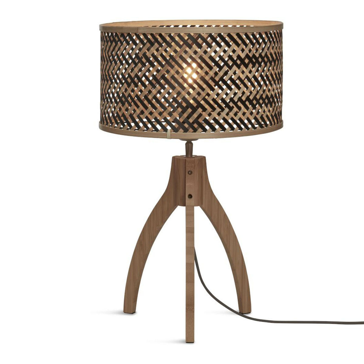 Bohemian tafellamp bamboe naturel zwart GOOD&MOJO Java