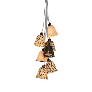 Bamboe bohemien zwart naturel hanglamp GOOD&MOJO Kalimantan