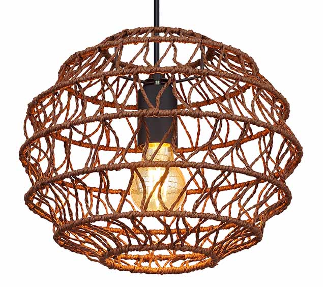 Boheemse metalen zwarte hanglamp Globo Senni - Afbeelding 3