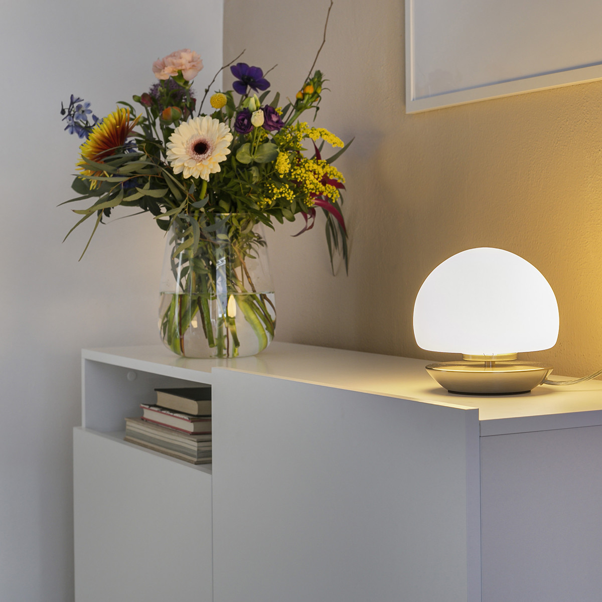Moderne glazen metalen stalen tafellamp Steinhauer Ancilla - Afbeelding 2