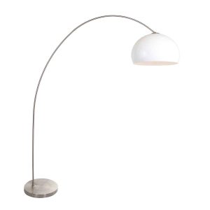 Stalen klassieke booglamp met witte lampenbol Mexlite Solva