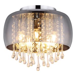 Chromen metalen klassieke plafondlamp Globo Kalla