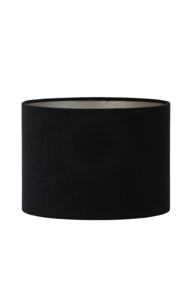 Zwarte cilindervormige lampenkap in stijl Light & Living Velours - Afbeelding 3