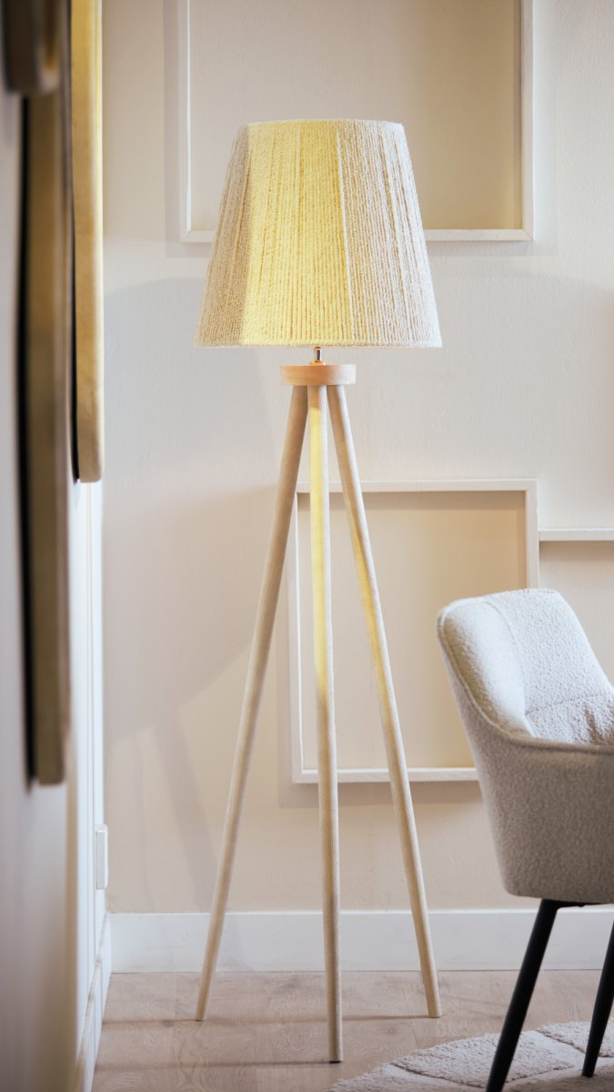 Beige stoffen lampenkap ribbelafwerking Light & Living Medana - Afbeelding 5