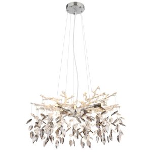 Elegante chroom kroonluchter met kristallen Danna