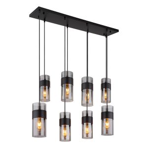 Glazen metalen zwarte moderne hanglamp Globo Scarfina