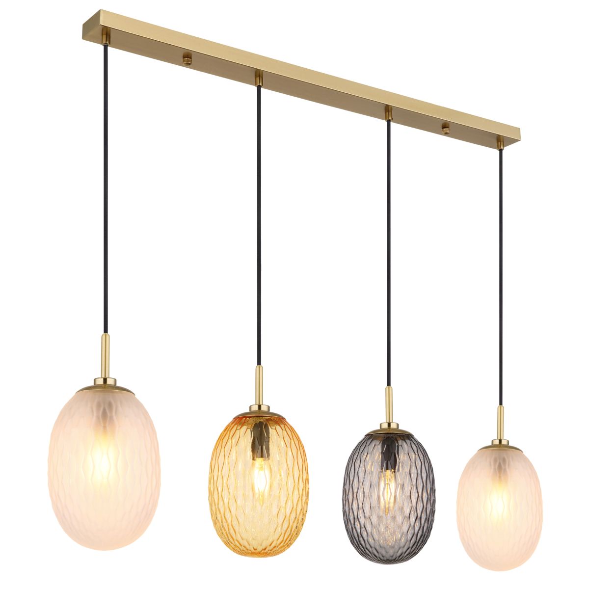 Stijlvolle hanglamp met glazen bollen Devin