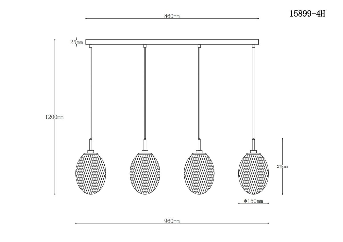Stijlvolle hanglamp met glazen bollen Devin - Afbeelding 8