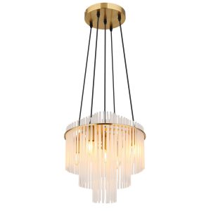 Elegante opaalglas hanglamp met gouden afwerking Gorley