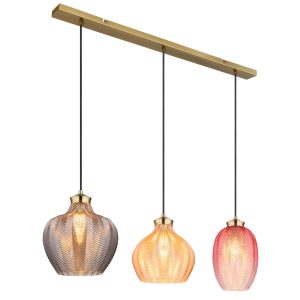 Moderne hanglamp met gekleurde glazen kappen Jessica