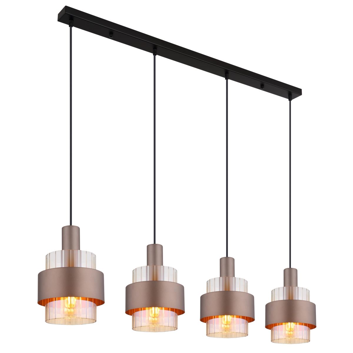 Moderne hanglamp met amberkleurige kap Milley