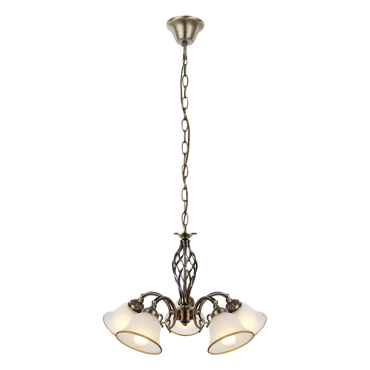 5-kap gesatineerd messing hanglamp Globo Odin - Afbeelding 7