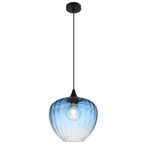Moderne hanglamp van blauw glas met elegantie Sander