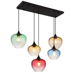 Rechthoekige design hanglamp met kleurenblazen Sander