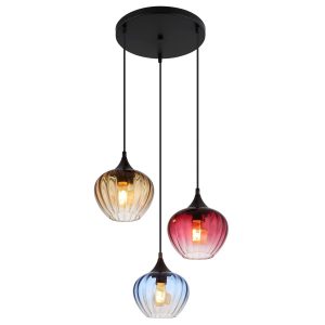 Moderne hanglamp met kleurrijke glazen elementen Sander