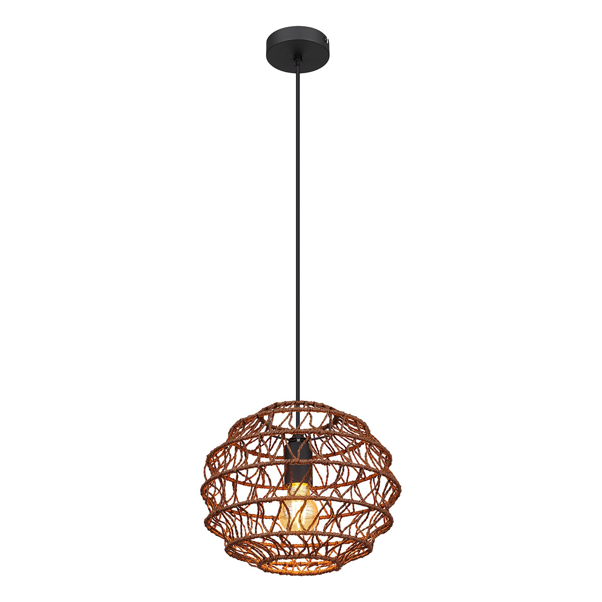 Boheemse metalen zwarte hanglamp Globo Senni - Afbeelding 6