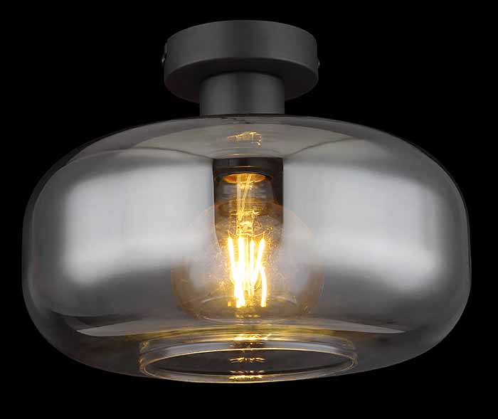 Metalen zwart glazen moderne plafondlamp Globo Giuseppe - Afbeelding 8