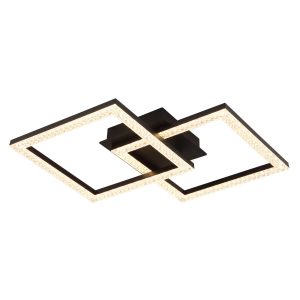 Moderne plafondlamp zwart mat kunststof Sapena