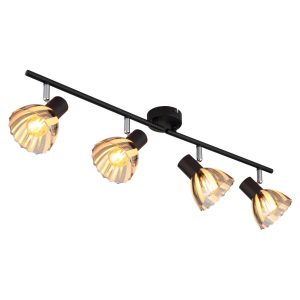 Moderne dubbele spotlight met satijnen glazen kappen Zachery